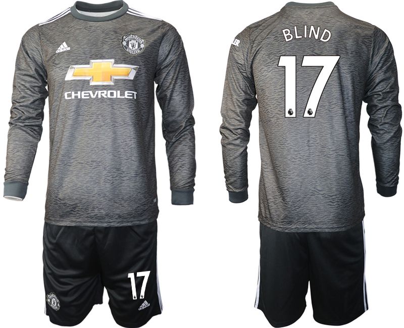Men 2020-2021 club Manchester united away long sleeve #17 black Soccer Jerseys
